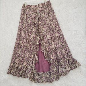 SOLD Laurence Bras Maxi Skirt Paris Spring Floral Cotton Gauze 40 Sz M